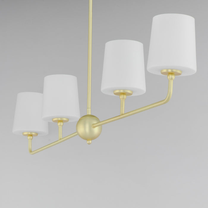Maxim 12097SWSBR Four Light Linear Chandelier, Satin Brass