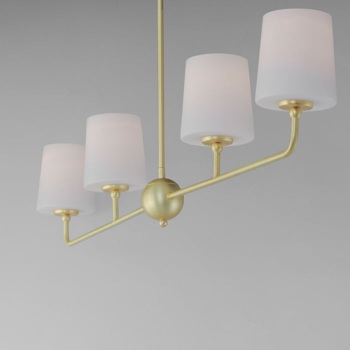 Maxim 12097SWSBR Four Light Linear Chandelier, Satin Brass