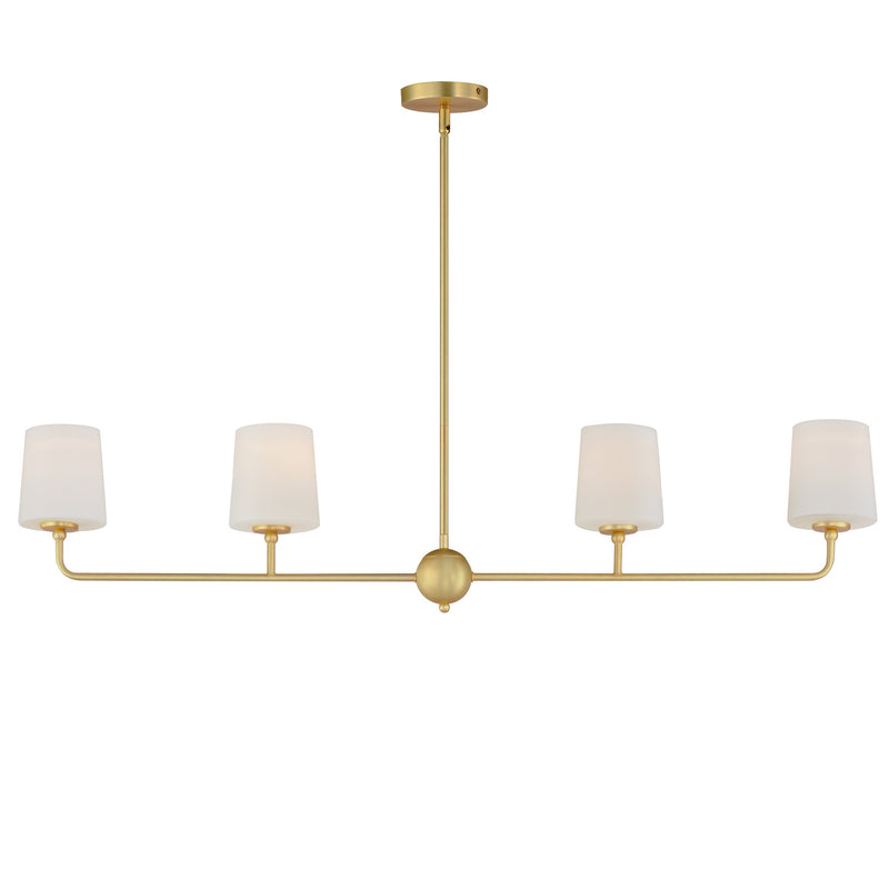 Maxim 12097SWSBR Four Light Linear Chandelier, Satin Brass