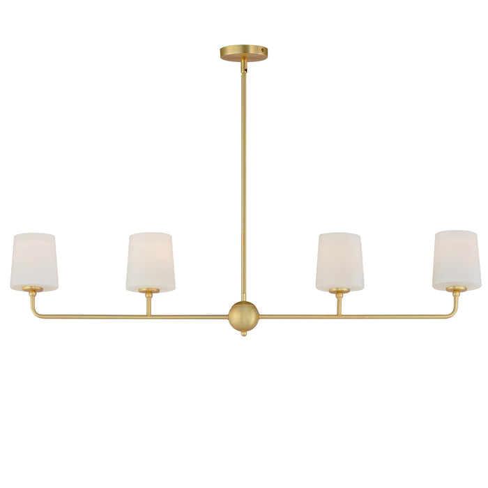 Maxim 12097SWSBR Four Light Linear Chandelier, Satin Brass