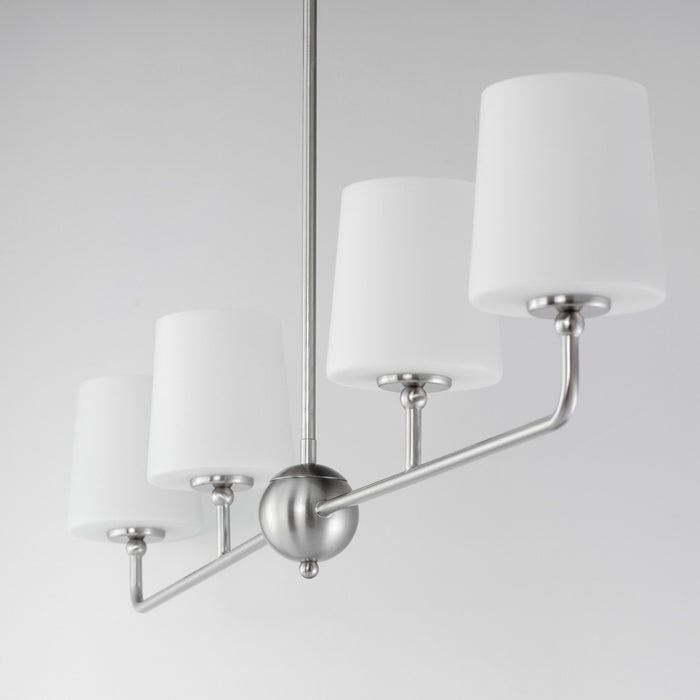 Maxim 12097SWSN Four Light Linear Chandelier, Satin Nickel