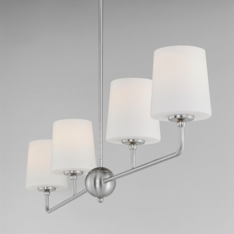 Maxim 12097SWSN Four Light Linear Chandelier, Satin Nickel