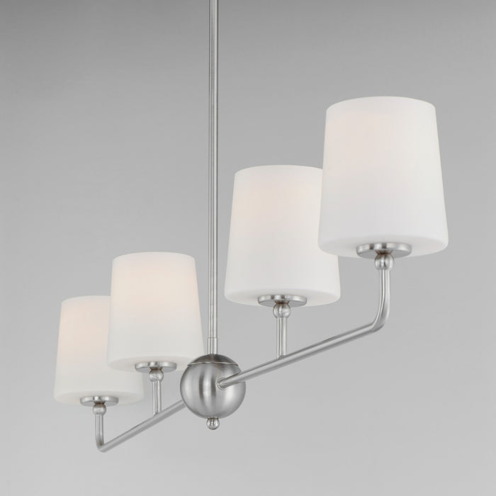 Maxim 12097SWSN Four Light Linear Chandelier, Satin Nickel