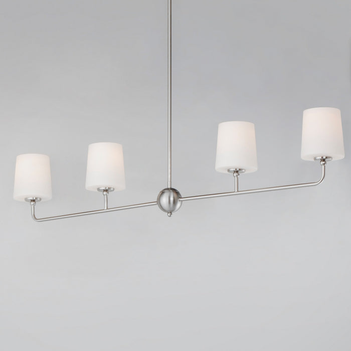 Maxim 12097SWSN Four Light Linear Chandelier, Satin Nickel