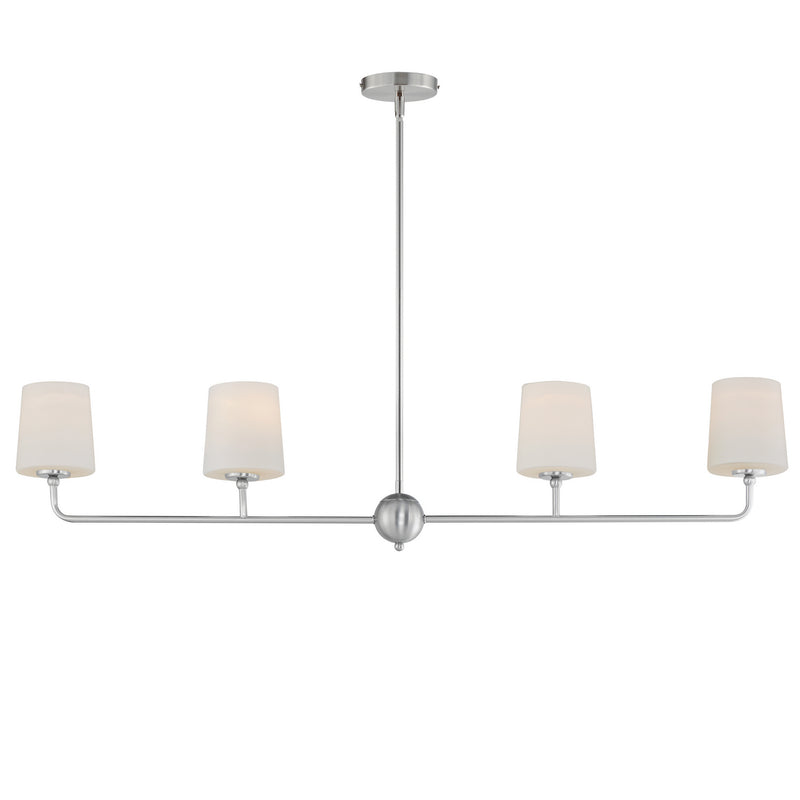 Maxim 12097SWSN Four Light Linear Chandelier, Satin Nickel