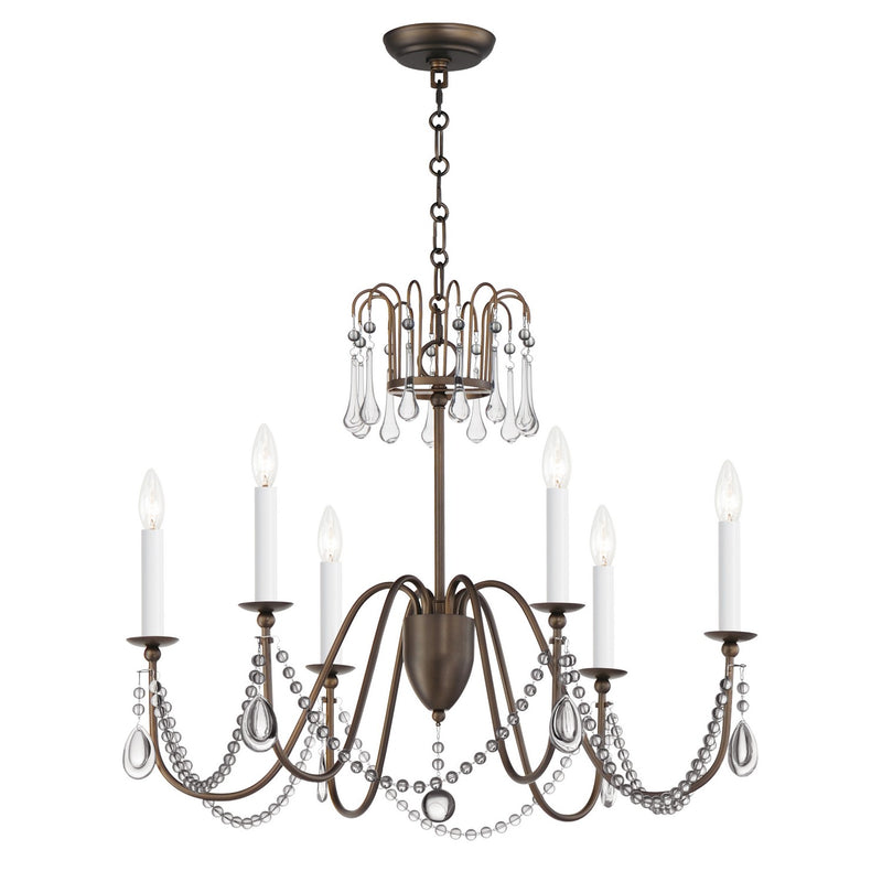 Maxim 12166CHB/CRY Six Light Chandelier, Chestnut Bronze