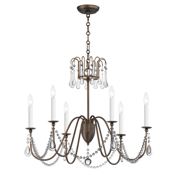 Maxim 12166CHB/CRY Six Light Chandelier, Chestnut Bronze