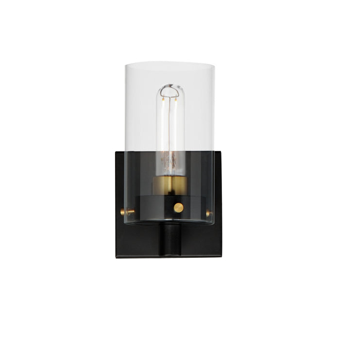 Maxim 12401CLBKSBR One Light Wall Sconce, Black / Satin Brass