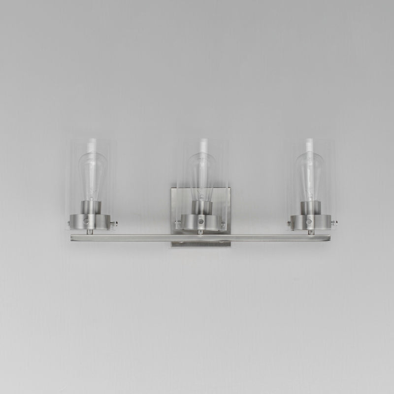 Maxim 12403CLSN Three Light Bath Vanity, Satin Nickel