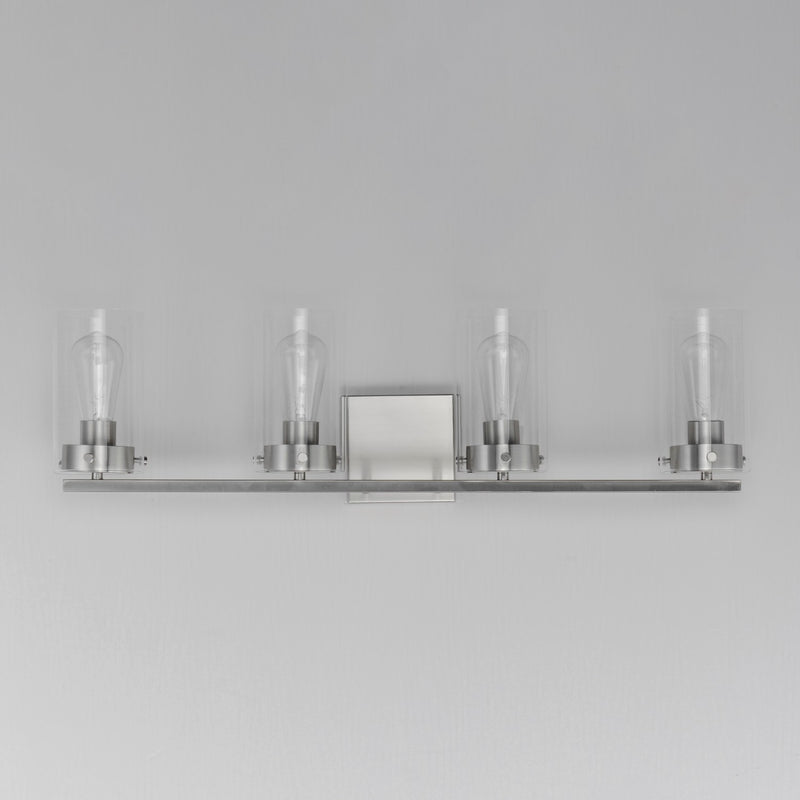 Maxim 12404CLSN Four Light Bath Vanity, Satin Nickel