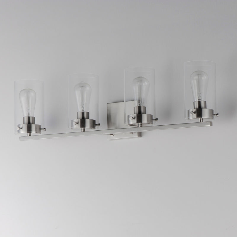 Maxim 12404CLSN Four Light Bath Vanity, Satin Nickel