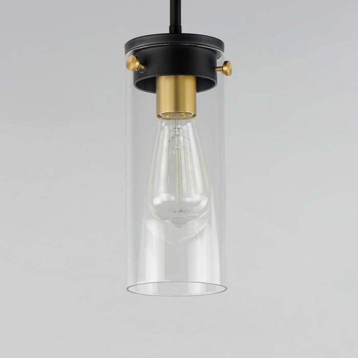 Maxim 12406CLBKSBR One Light Mini Pendant, Black / Satin Brass