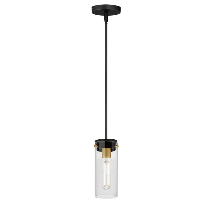 Maxim 12406CLBKSBR One Light Mini Pendant, Black / Satin Brass
