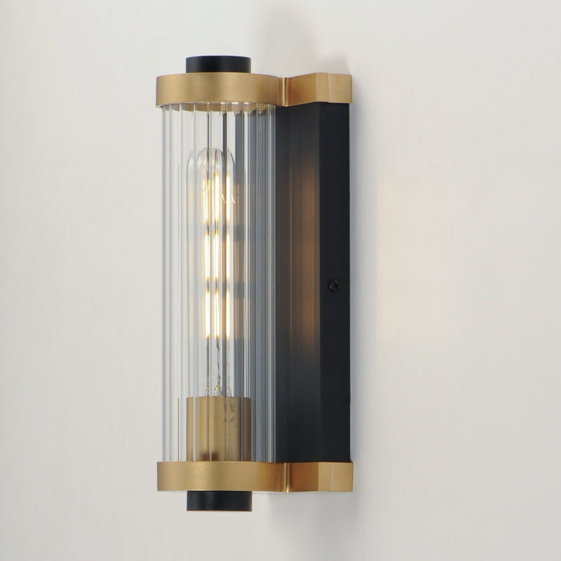 Maxim 16120CRBKAB One Light Outdoor Wall Sconce, Black / Antique Brass