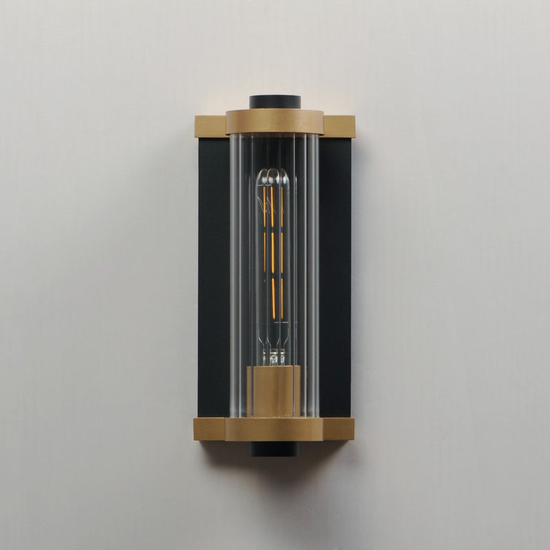 Maxim 16120CRBKAB One Light Outdoor Wall Sconce, Black / Antique Brass