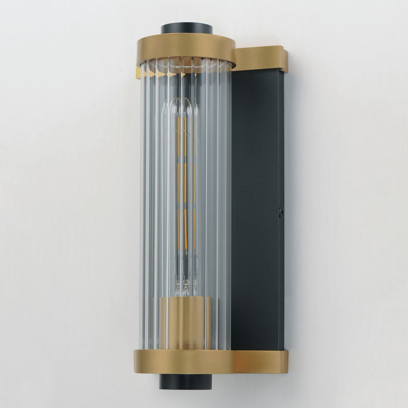 Maxim 16120CRBKAB One Light Outdoor Wall Sconce, Black / Antique Brass