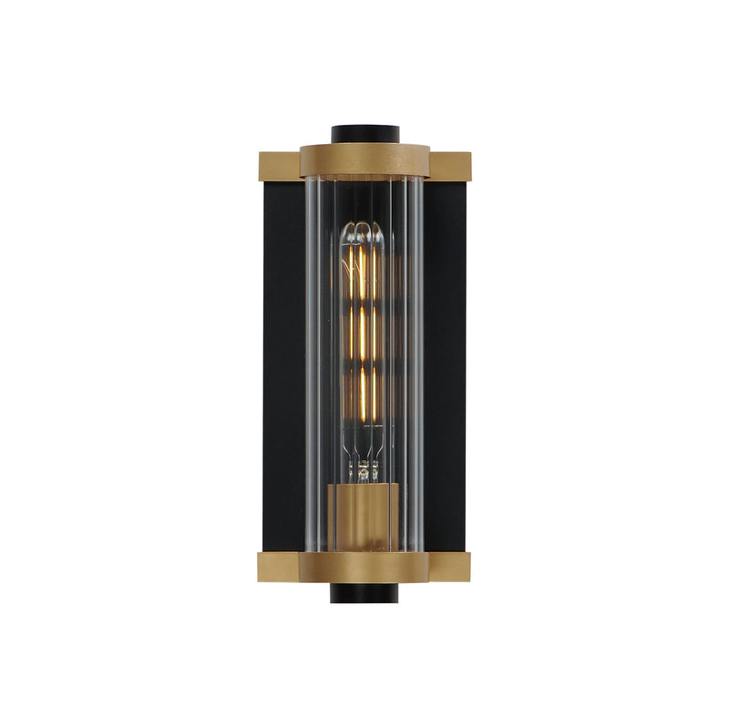 Maxim 16120CRBKAB One Light Outdoor Wall Sconce, Black / Antique Brass
