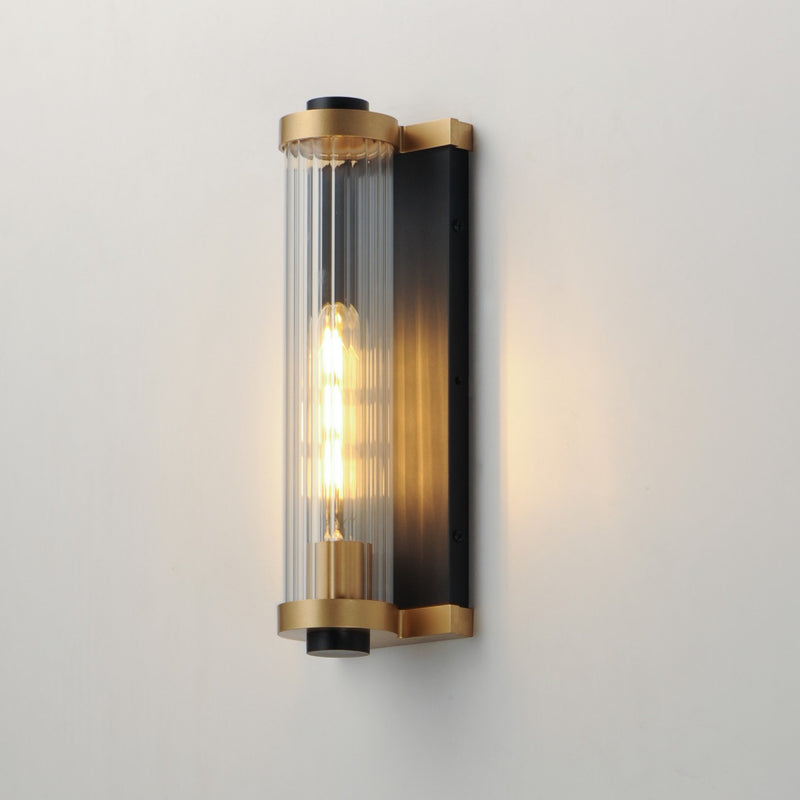 Maxim 16121CRBKAB One Light Outdoor Wall Sconce, Black / Antique Brass