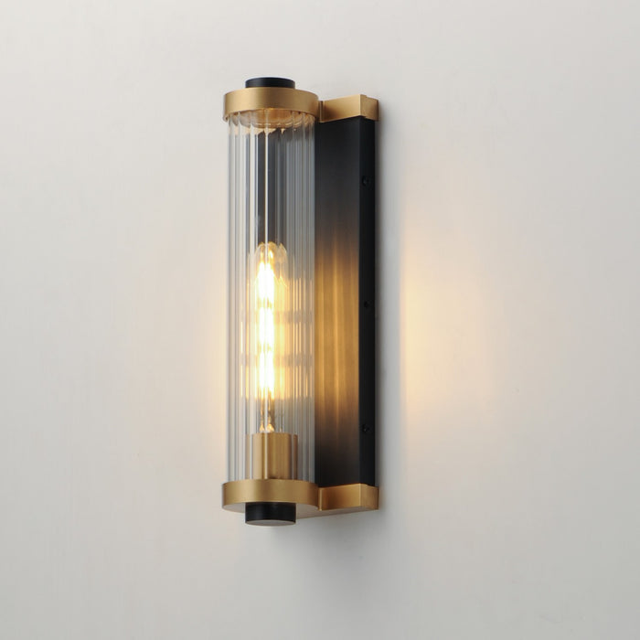Maxim 16121CRBKAB One Light Outdoor Wall Sconce, Black / Antique Brass