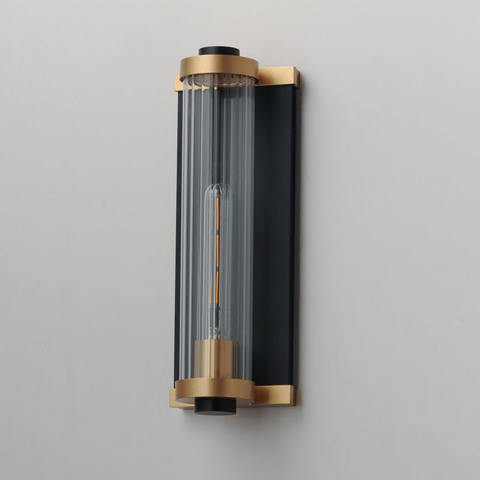 Maxim 16121CRBKAB One Light Outdoor Wall Sconce, Black / Antique Brass