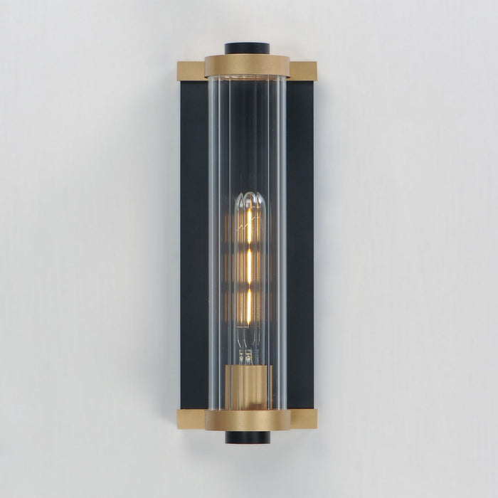 Maxim 16121CRBKAB One Light Outdoor Wall Sconce, Black / Antique Brass