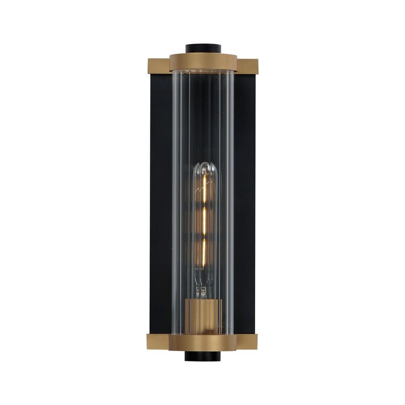 Maxim 16121CRBKAB One Light Outdoor Wall Sconce, Black / Antique Brass