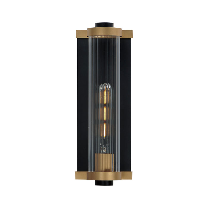 Maxim 16121CRBKAB One Light Outdoor Wall Sconce, Black / Antique Brass