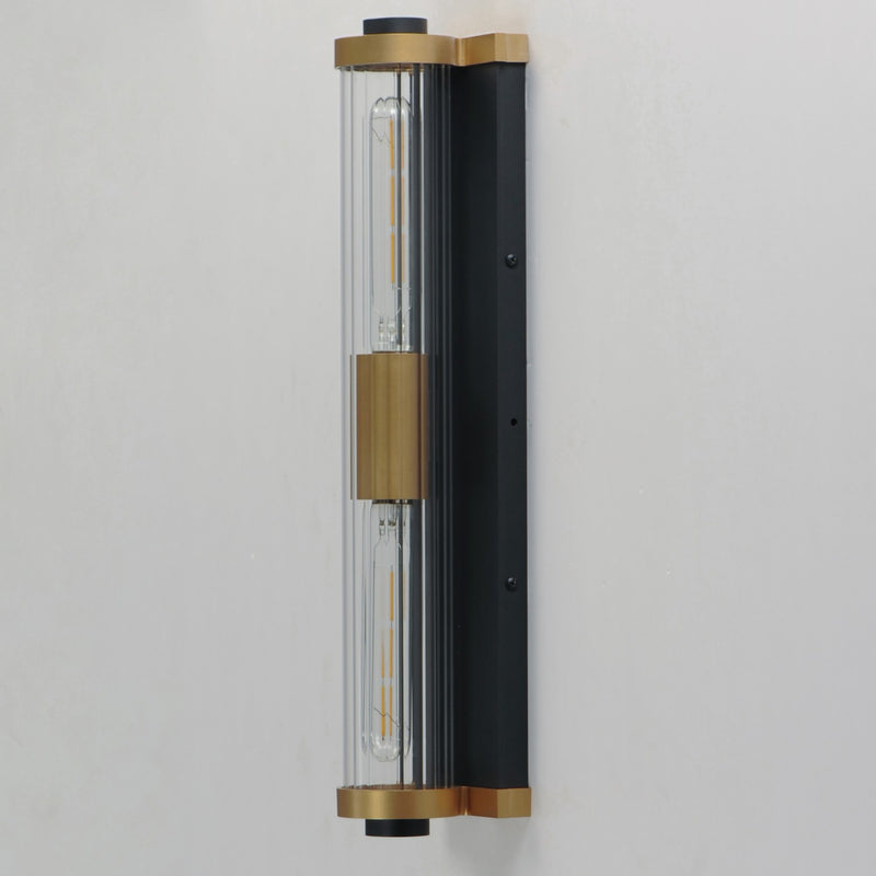 Maxim 16122CRBKAB Two Light Outdoor Wall Sconce, Black / Antique Brass