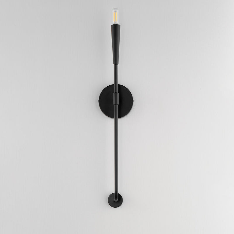 Maxim 24811BK One Light Wall Sconce, Black