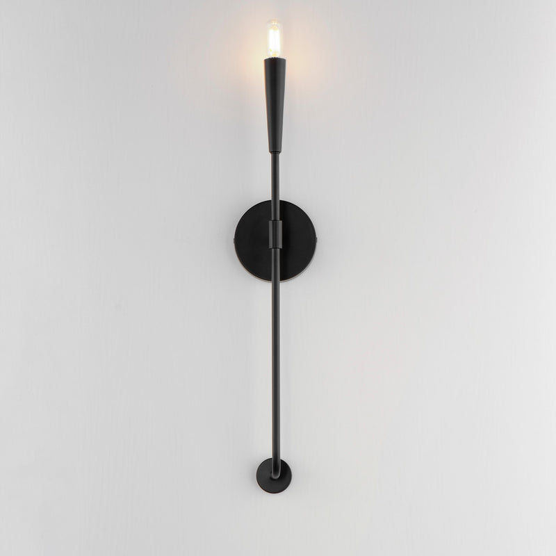 Maxim 24811BK One Light Wall Sconce, Black