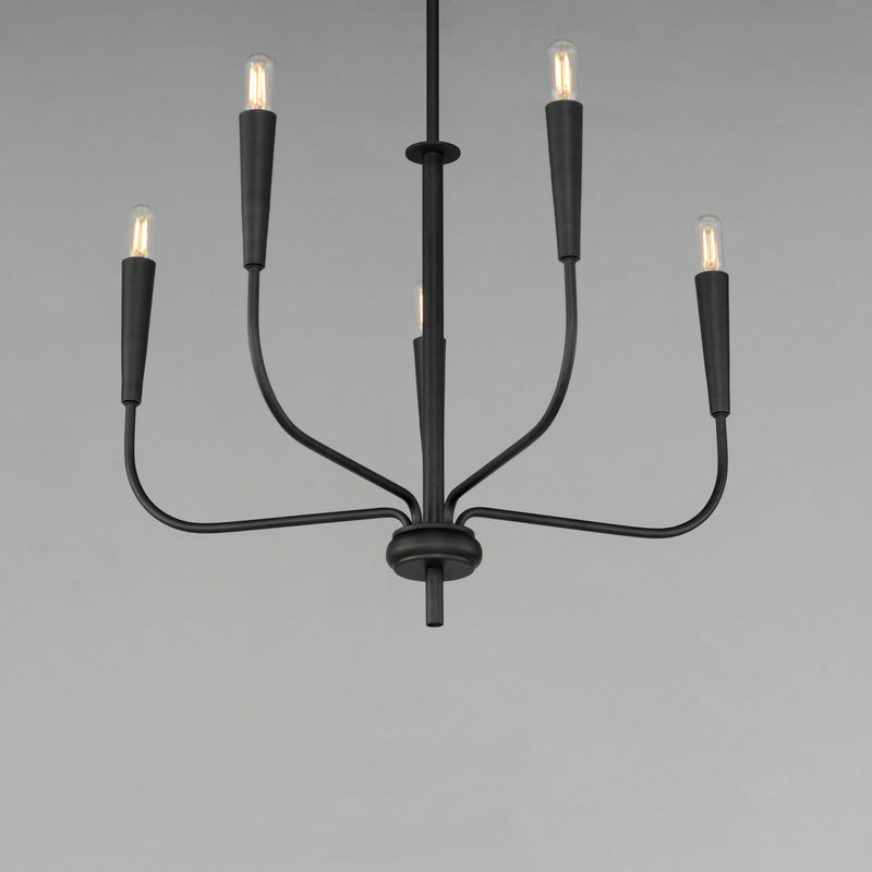 Maxim 24815BK Five Light Chandelier, Black