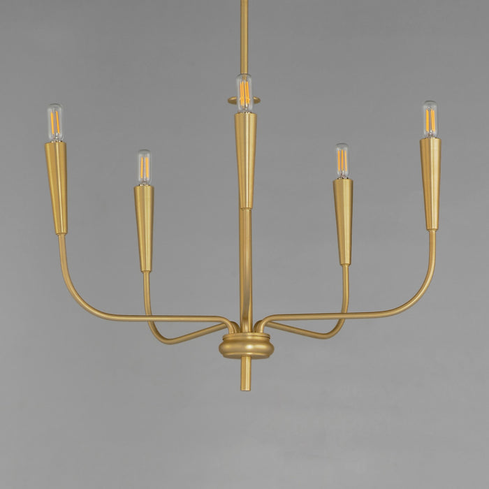 Maxim 24815SBR Five Light Chandelier, Satin Brass
