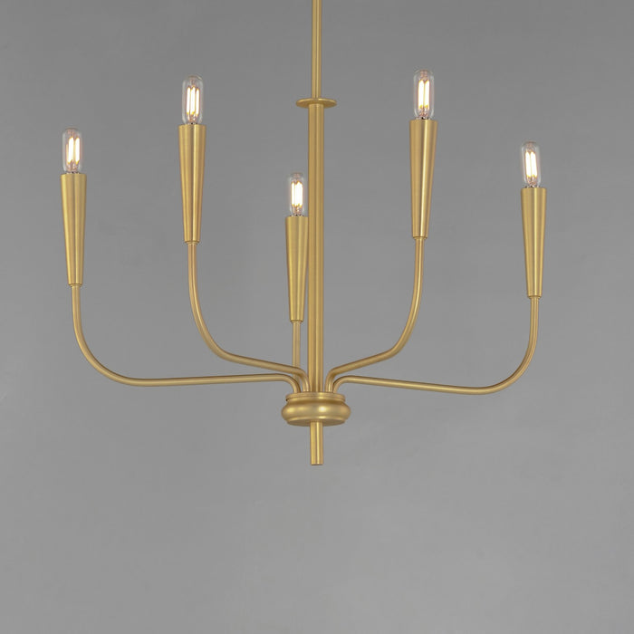 Maxim 24815SBR Five Light Chandelier, Satin Brass