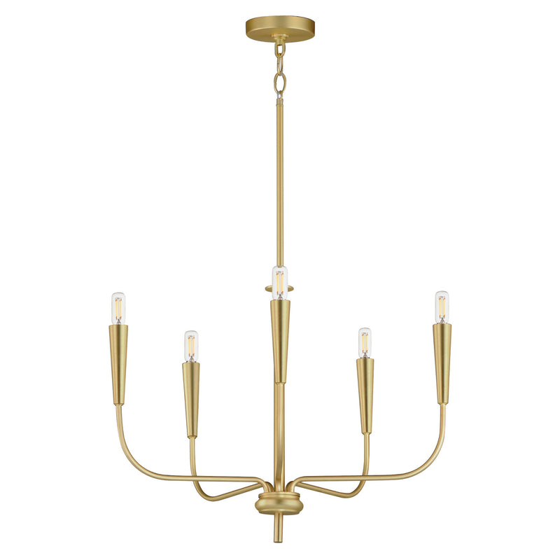 Maxim 24815SBR Five Light Chandelier, Satin Brass