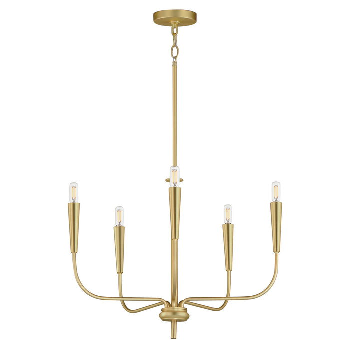 Maxim 24815SBR Five Light Chandelier, Satin Brass