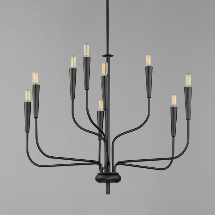 Maxim 24819BK Nine Light Chandelier, Black