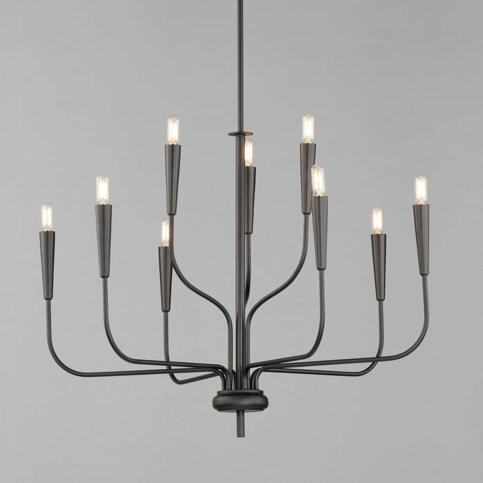 Maxim 24819BK Nine Light Chandelier, Black