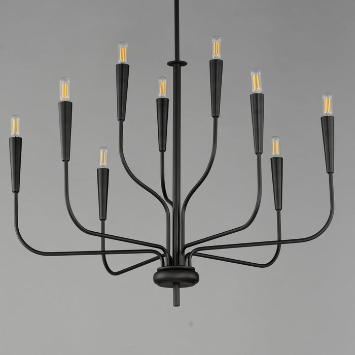 Maxim 24819BK Nine Light Chandelier, Black