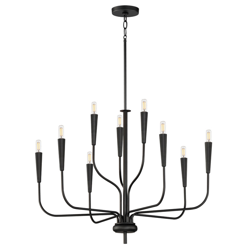 Maxim 24819BK Nine Light Chandelier, Black