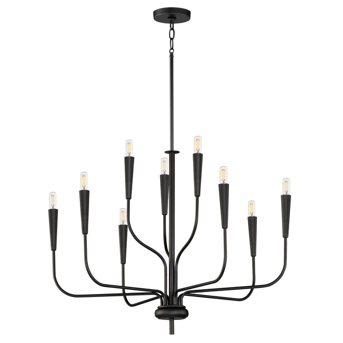 Maxim 24819BK Nine Light Chandelier, Black