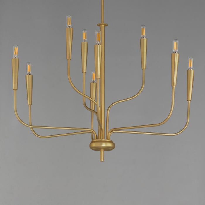 Maxim 24819SBR Nine Light Chandelier, Satin Brass