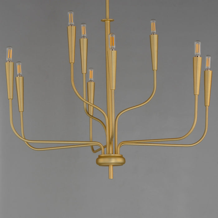 Maxim 24819SBR Nine Light Chandelier, Satin Brass