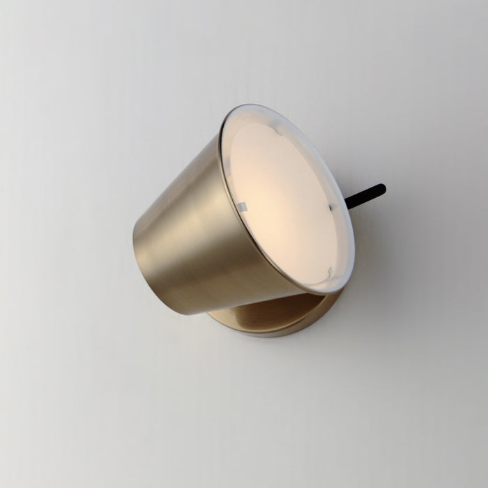 Maxim 25171DBZHR LED Wall Sconce, Dark Bronze, Leather, Heritage Brass