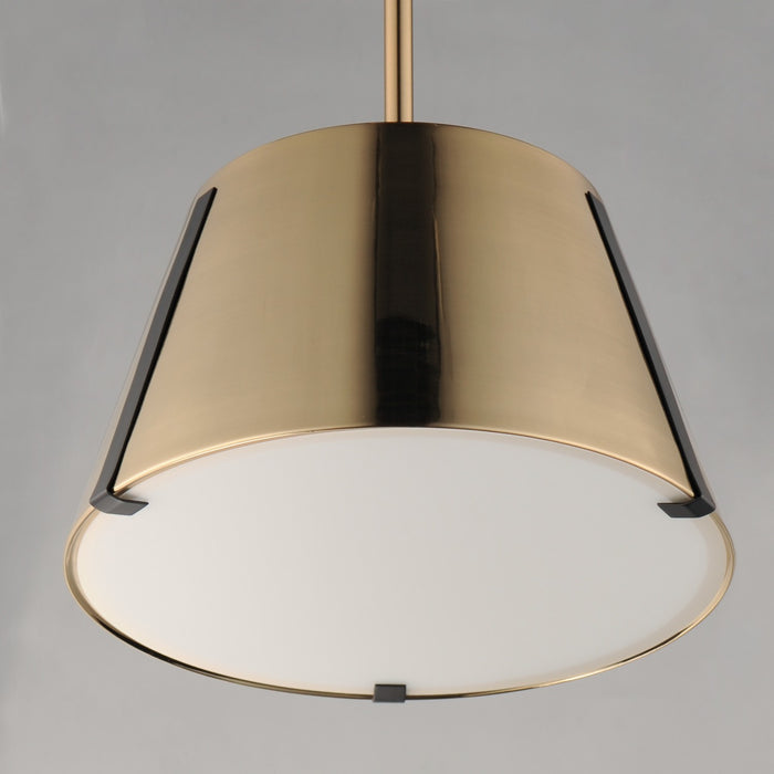 Maxim 25174DBZHR LED Pendant, Dark Bronze, Leather, Heritage Brass