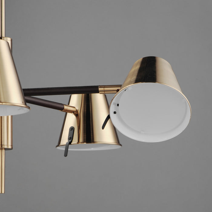 Maxim 25175DBZHR LED Chandelier, Dark Bronze, Leather, Heritage Brass