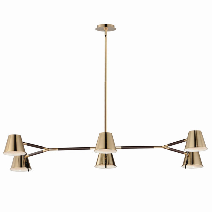 Maxim 25176DBZHR LED Chandelier, Dark Bronze, Leather, Heritage Brass