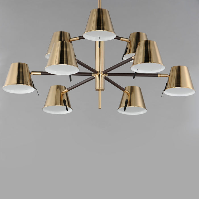 Maxim 25179DBZHR LED Chandelier, Dark Bronze, Leather, Heritage Brass