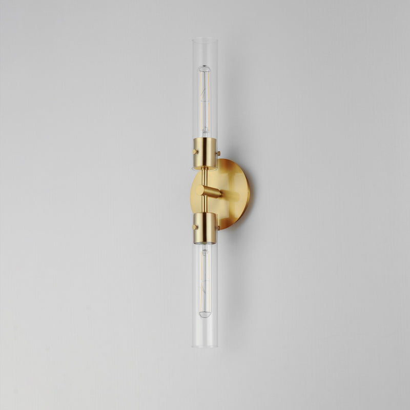 Maxim 26370CLNAB LED Wall Sconce, Natural Aged Brass