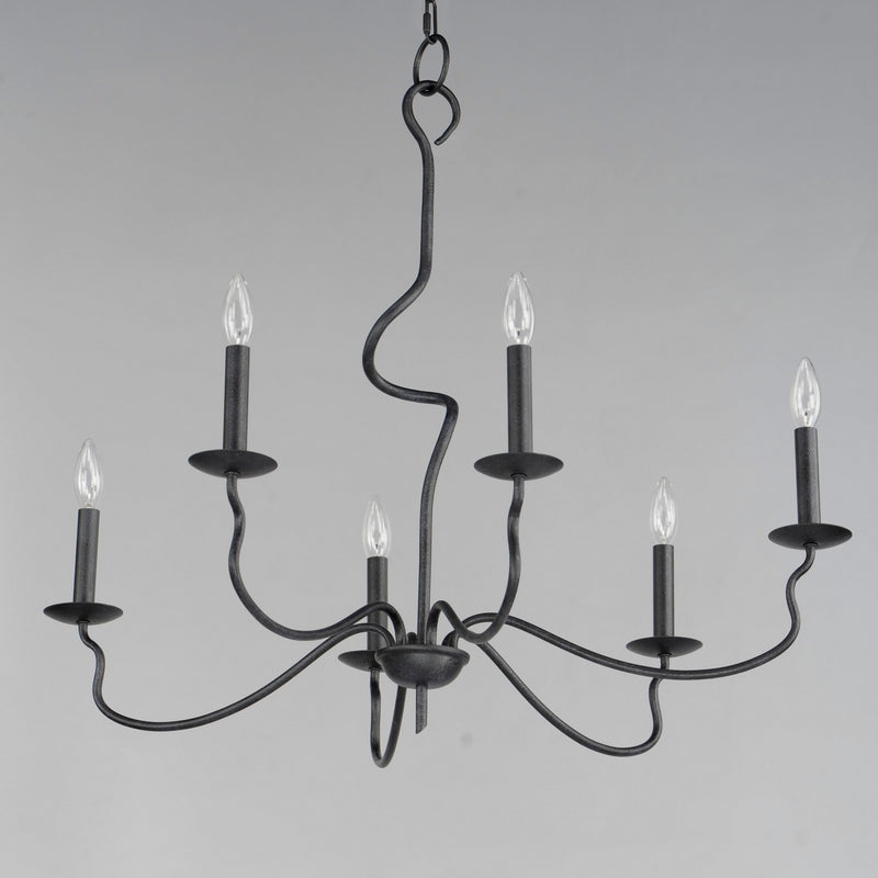 Maxim 27706BO Six Light Chandelier, Black Oxide
