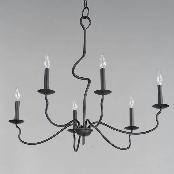 Maxim 27706BO Six Light Chandelier, Black Oxide